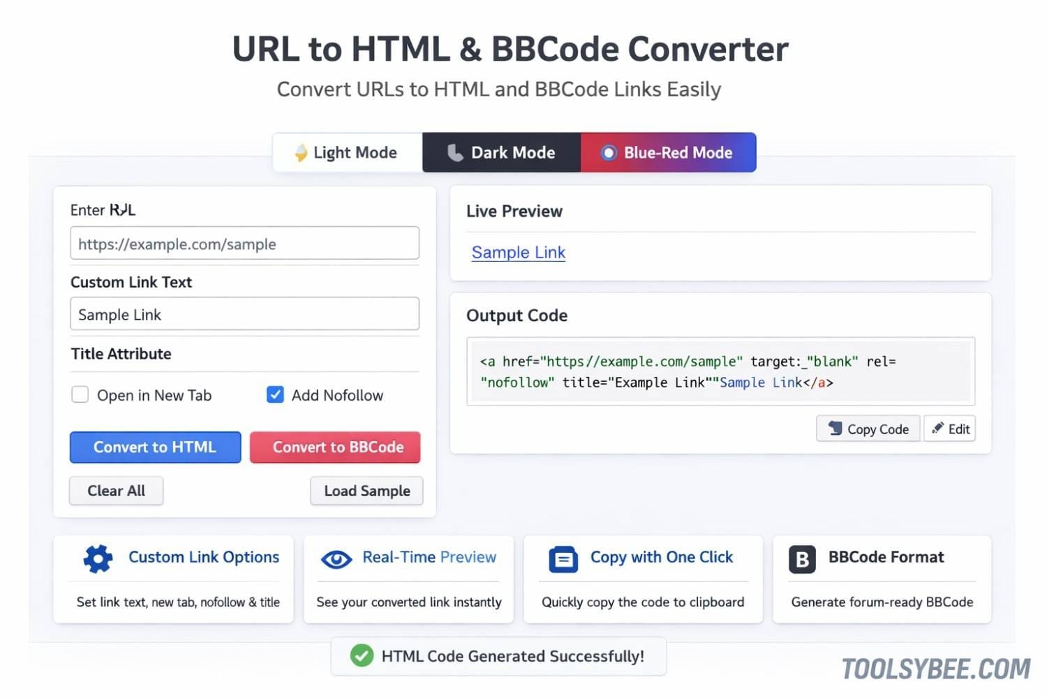 URL to HTML Converter | HTML & BBCode Link Generator - Tool Sy Bee