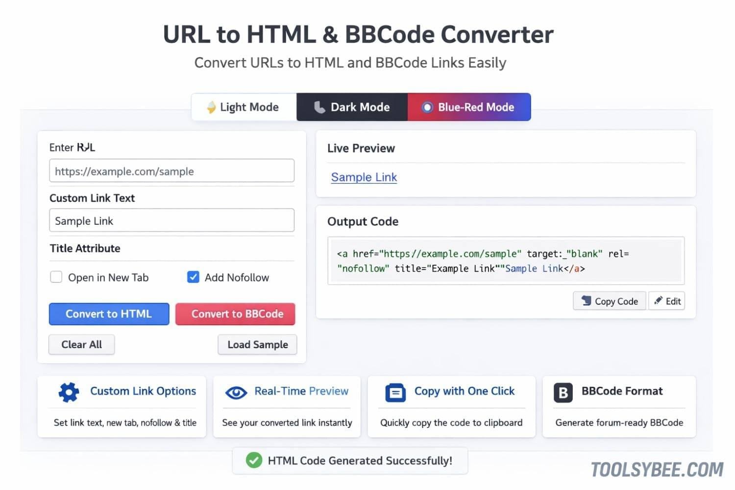 URL to HTML Converter | HTML & BBCode Link Generator - Tool Sy Bee